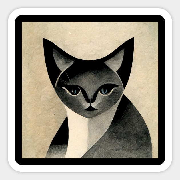 Jazz Age Cat Sticker by Pacific Cauldron